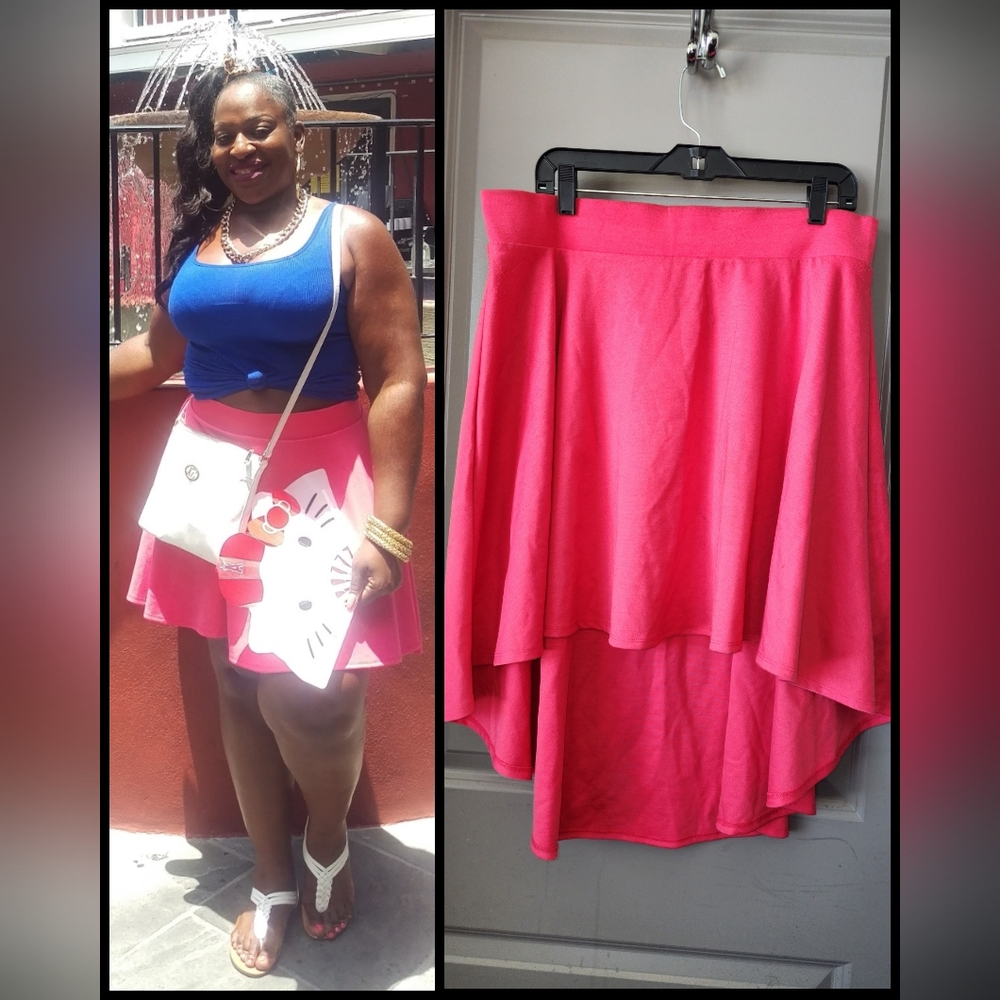 Chic High-Low Pink Women's Skirt